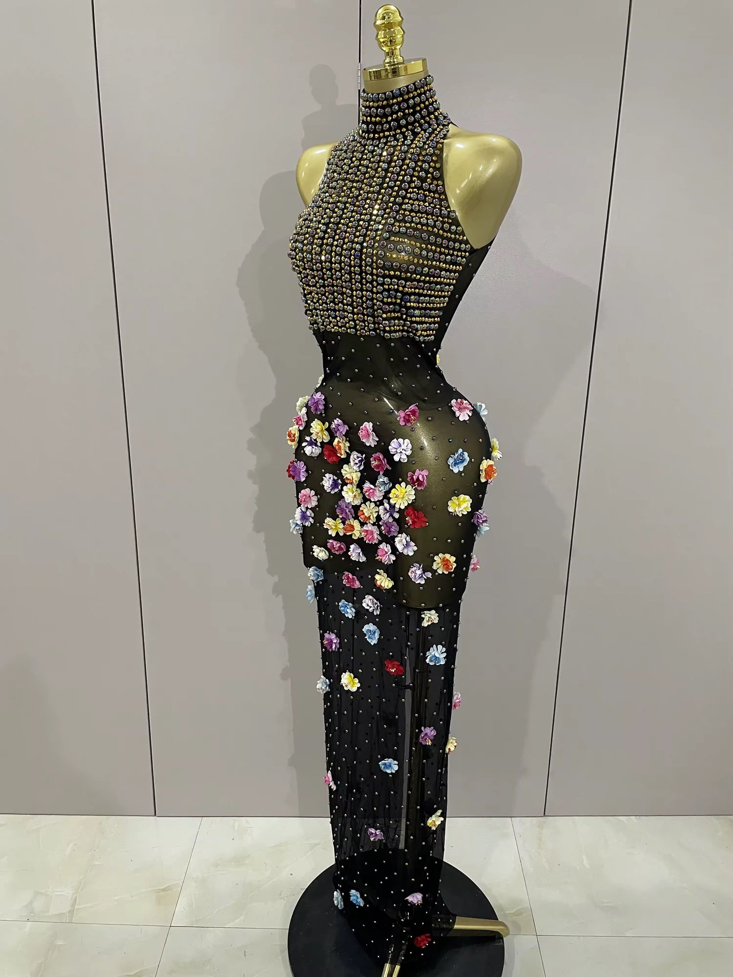 Midnight Garden Embellished Gown