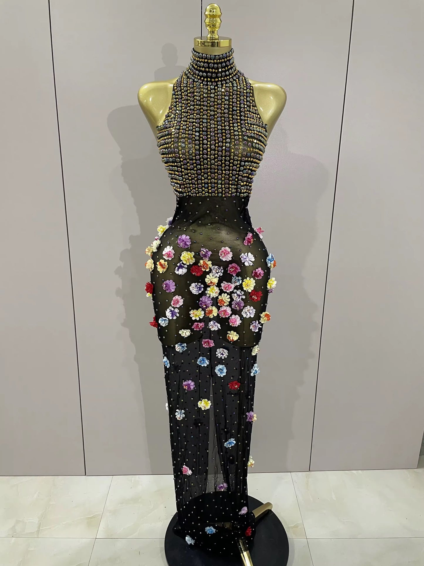 Midnight Garden Embellished Gown