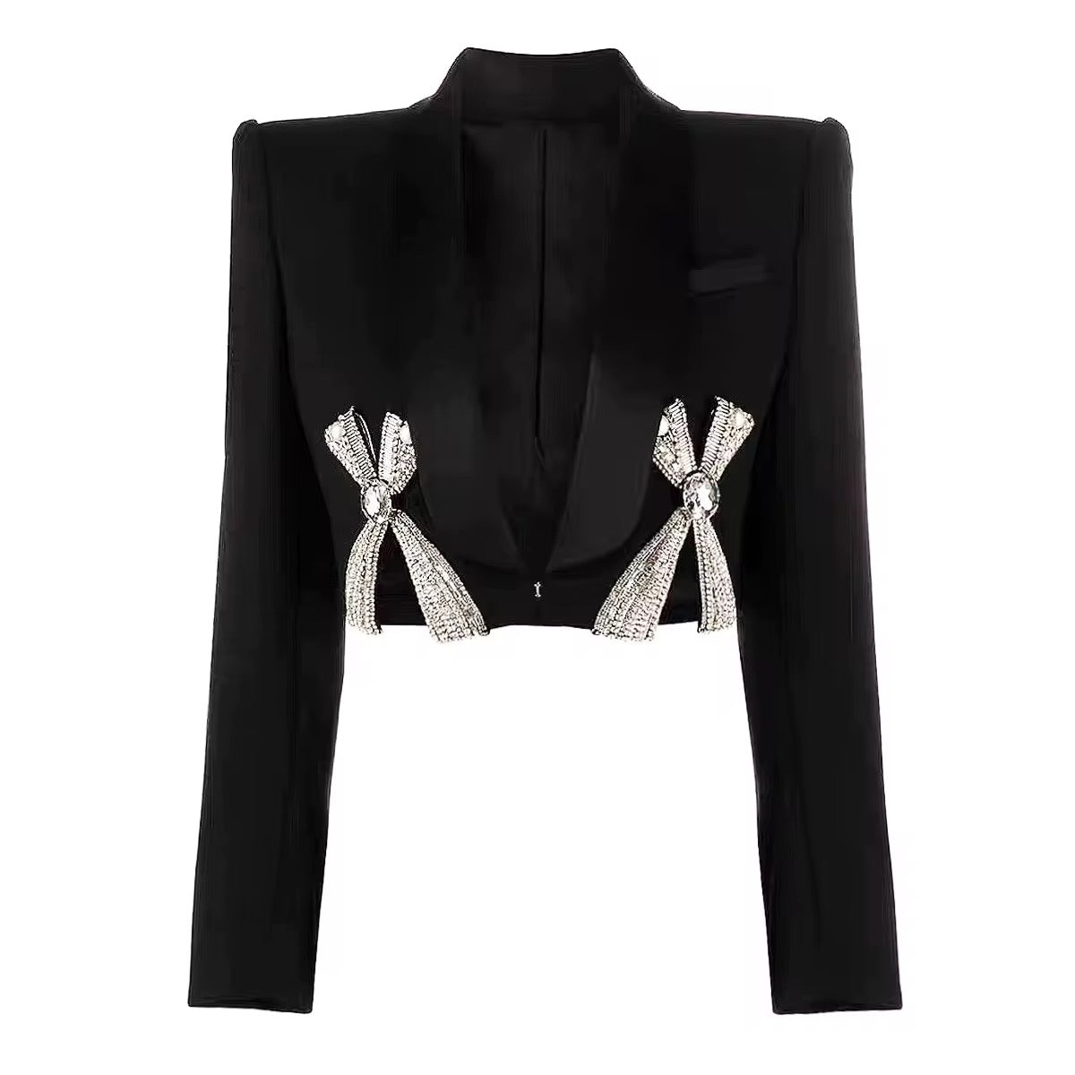 Luxe Bow Crystal Blazer