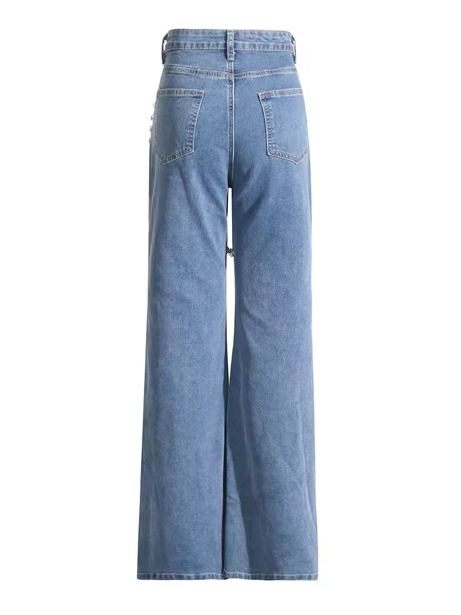 Crystal Wave Flare Jeans