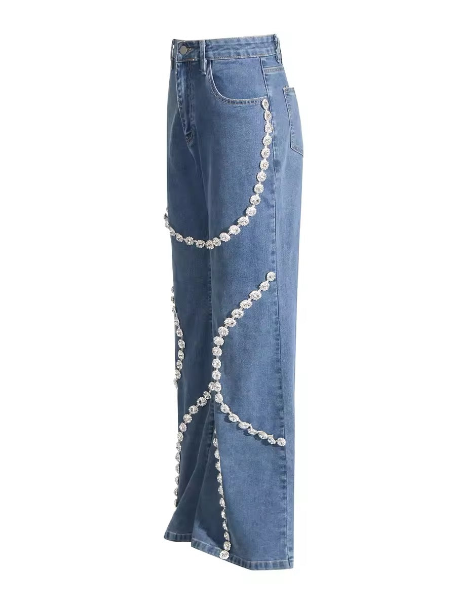 Crystal Wave Flare Jeans