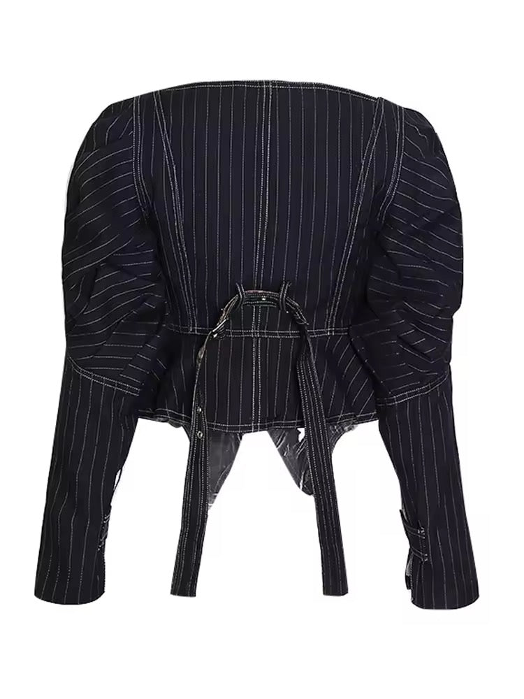 Pinstripe Corset Blazer