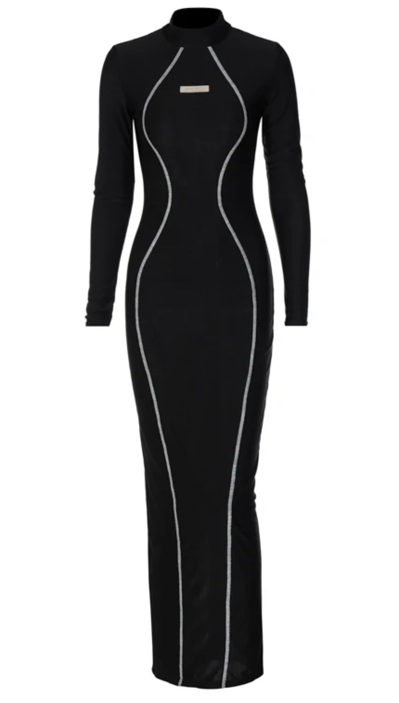 Sky High Neck Fitted Long Sleeve Dress