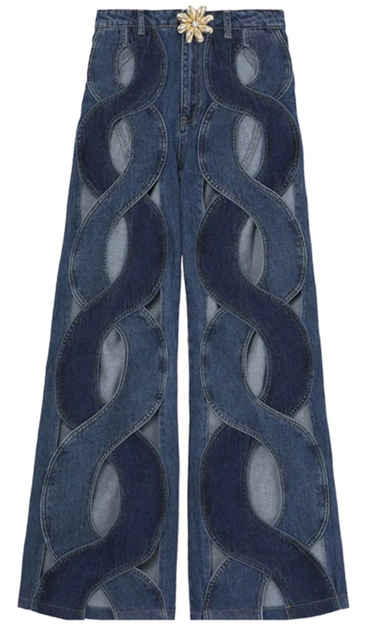 Twisted Chic Cutout Denim Jeans