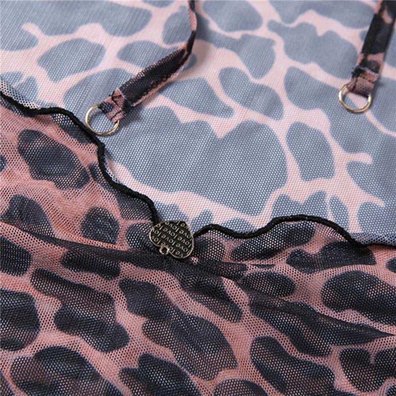 Purrfect Sheer Leopard Print Backless Dress
