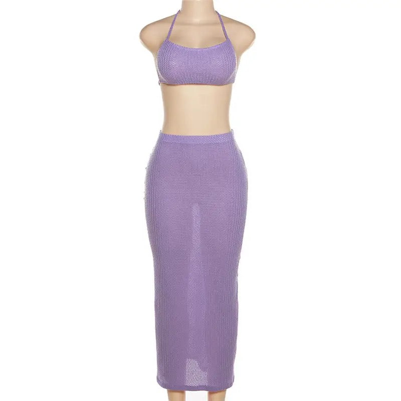 KnitFusion: Halter Top & Ankle-Skirt Combo