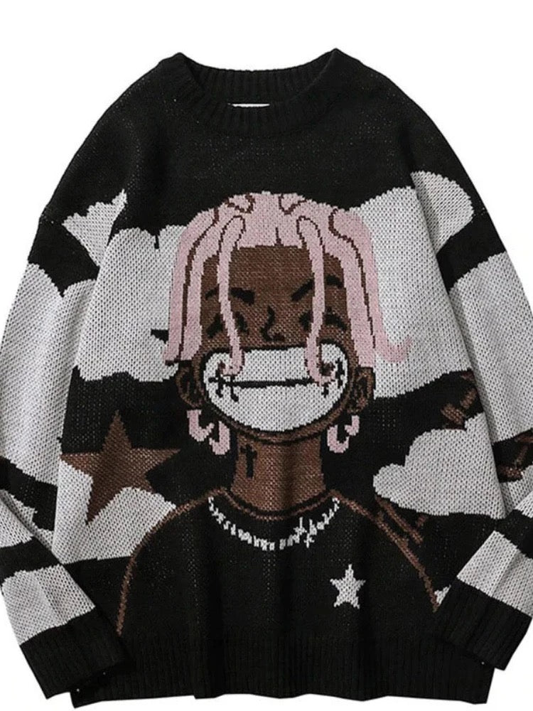 Trap Anime Oversized Sweater BLANC LOVE