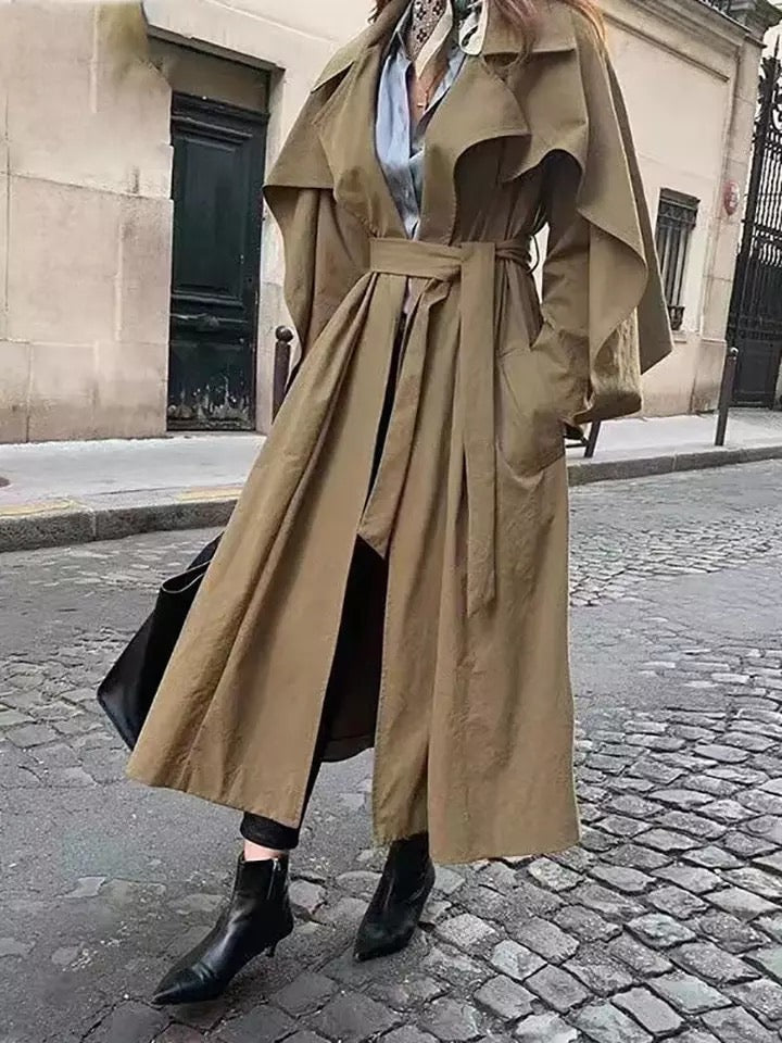 Ruffled Sleeve Trench