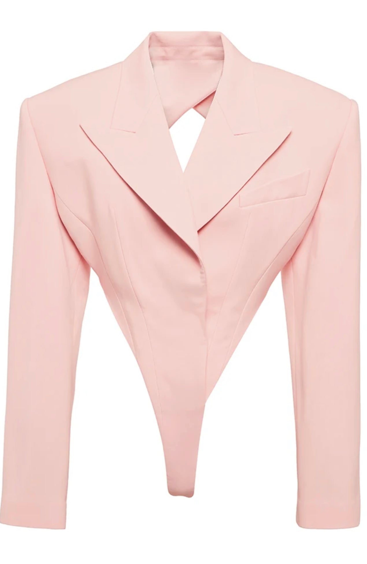 Blazer Back Cutout Bodysuit